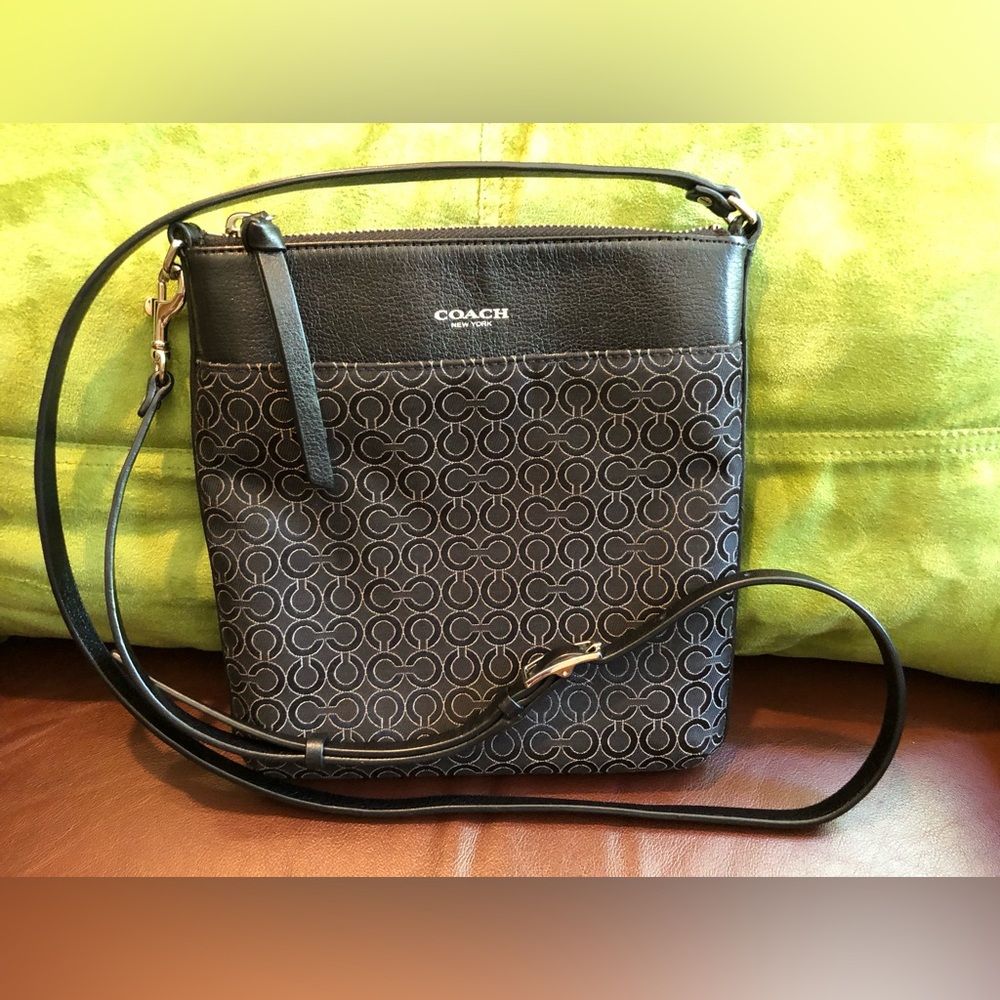 Coach Signature Leather Trim Crossbody Bag